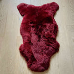 British Sheepskin Rug | Fleece Throw | Bordeaux Red | Large