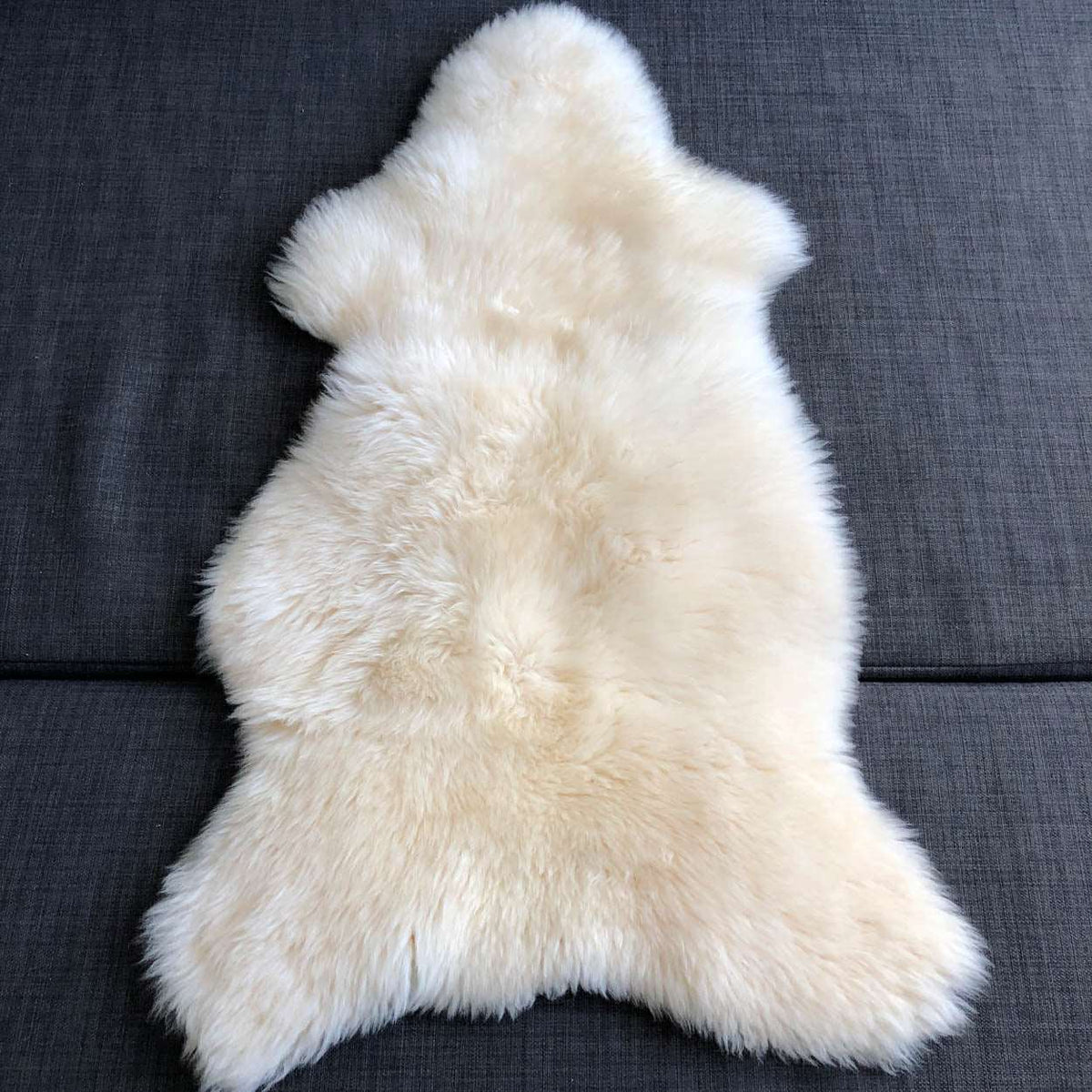 British Sheepskin Rug Hide Ivory White Fleece Medium Throw