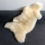 British Sheepskin Rug Hide Ivory White Fleece Medium Throw