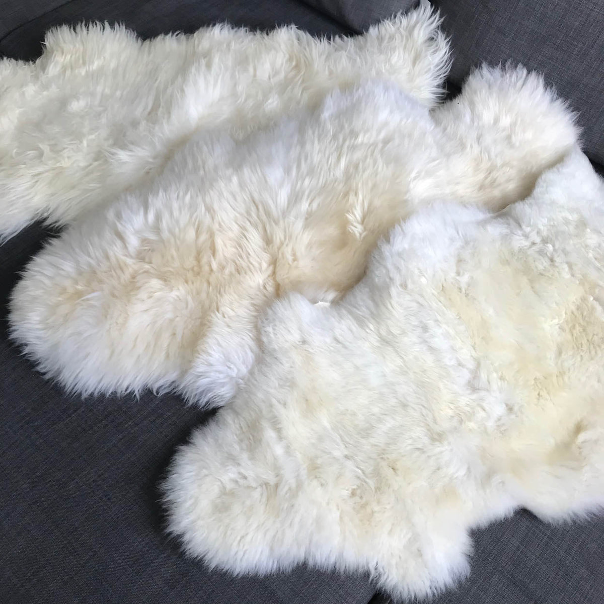British Sheepskin Rug Hide Ivory White Fleece Medium Throw