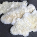 British Sheepskin Rug Hide Ivory White Fleece Medium Throw