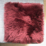 British Sheepskin Square Seat Cover 37cm Burgundy