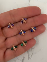 Rose Gold Plated Busy Bee Stud Earrings