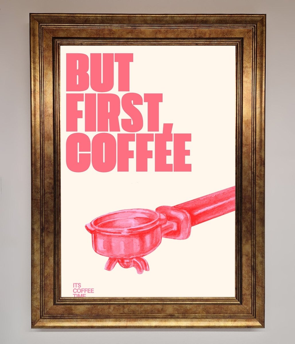 But First Coffee Framed Print Bronze