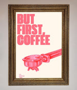 But First Coffee Framed Print Ornate Gold