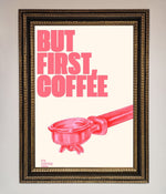 But First Coffee Framed Print Ornate Gold Black
