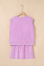 Two Piece Mineral Wash Cotton Loungewear Set