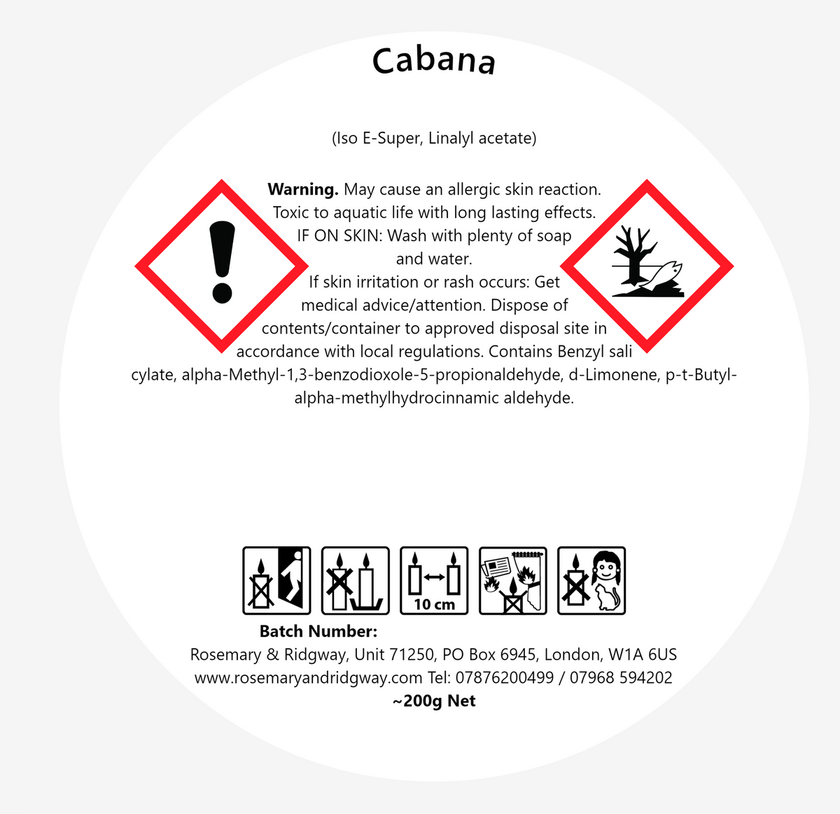 Rosemary & Ridgway Cabana Luxury Handpoured Candles