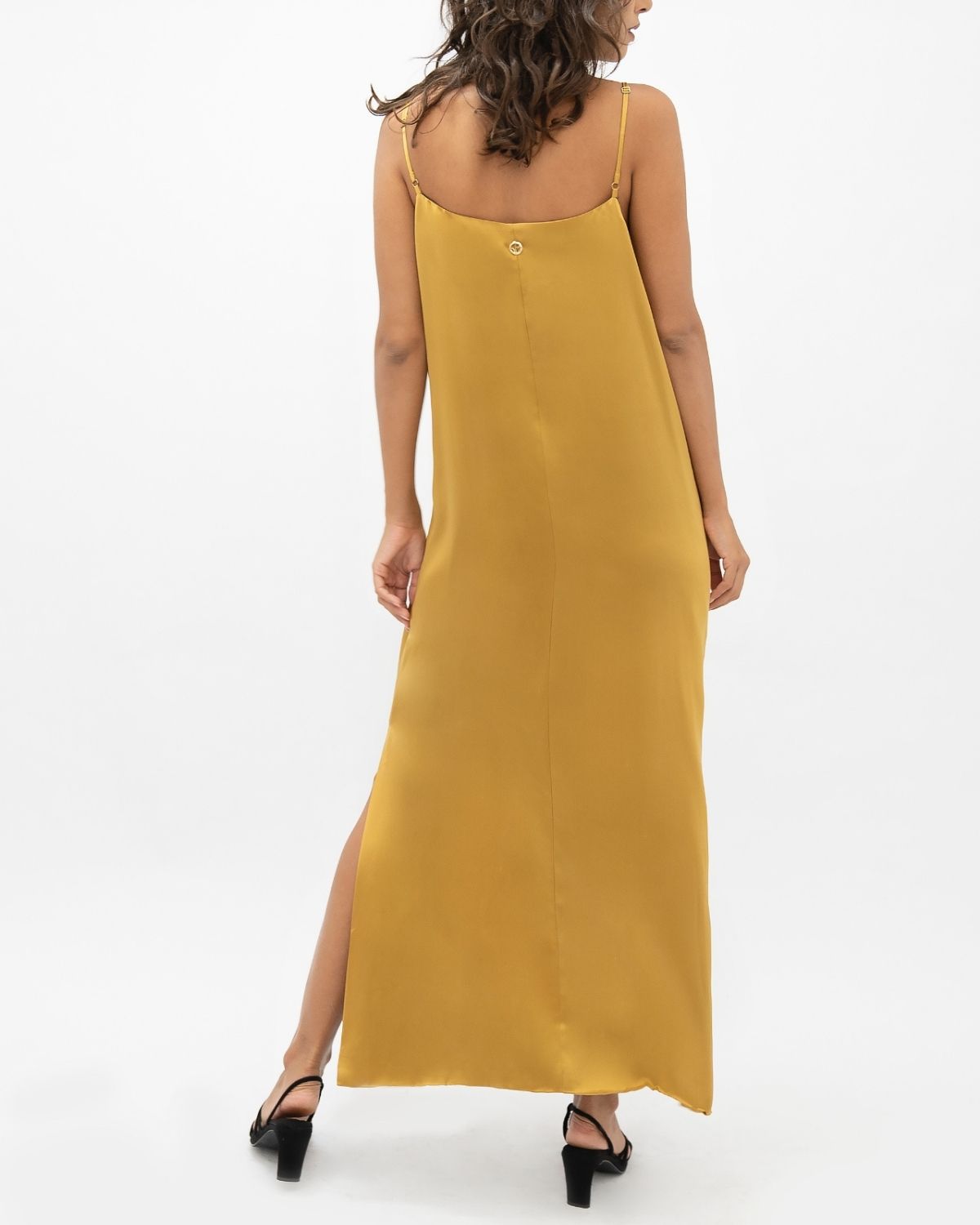 1 People Calabar Pure Mulberry Silk Thin Strap Slip Maxi Dress