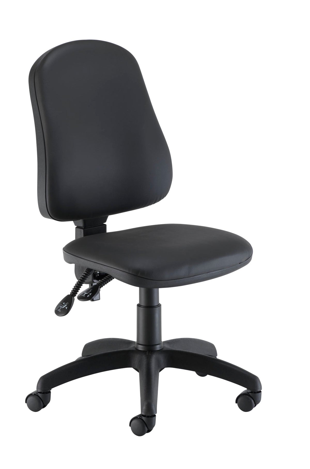 Calypso 2 High Back Operator Chair Black PU Leather No Arms