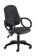 Calypso 2 High Back Operator Chair Black PU Leather Fixed Arms