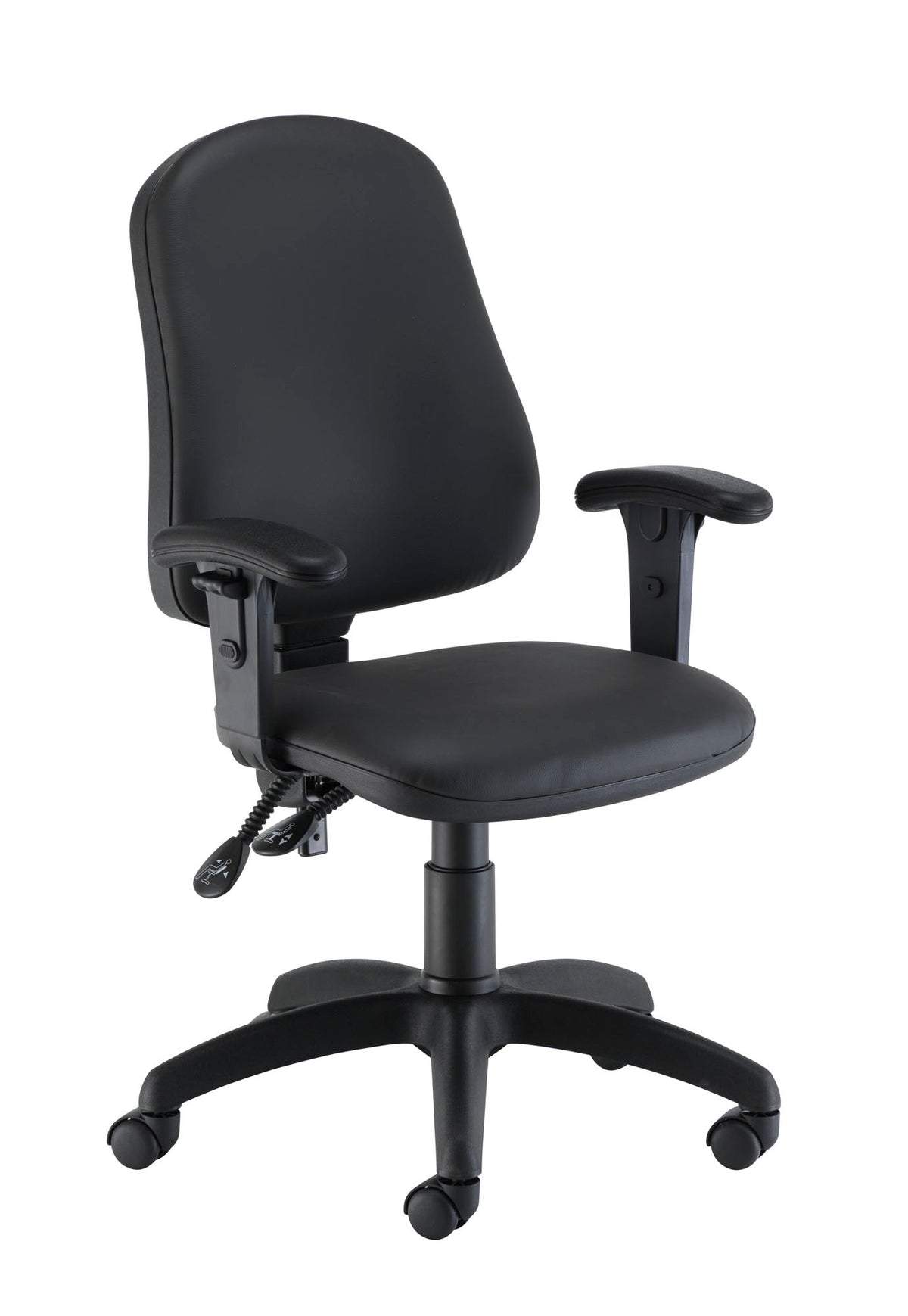 Calypso 2 High Back Operator Chair Black PU Leather Adjustable Arms