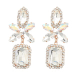 Carmela Diamond Flower Square Geometric Statement Earrings White