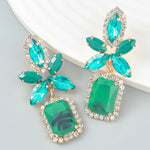 Carmela Diamond Flower Square Geometric Statement Earrings