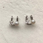 Cartilage Earring with Pearl Silver