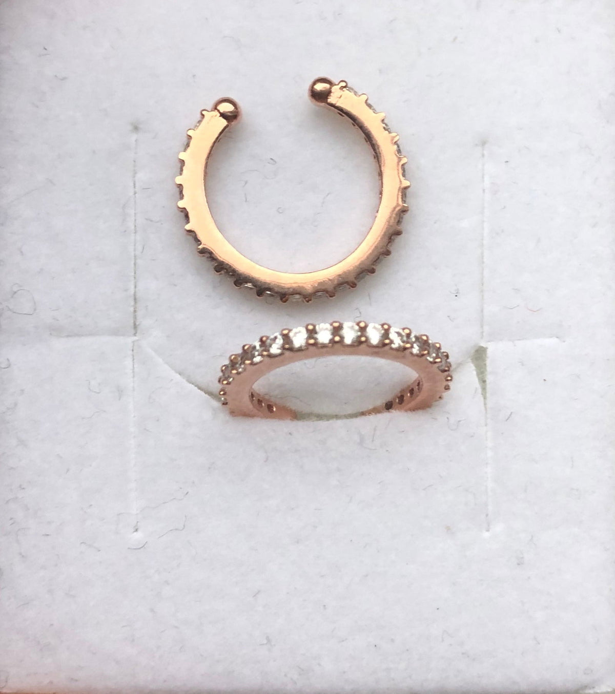 Cartilage Earrings - Paveset Hoops Clear zircon - 1.5mm