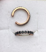 Cartilage Earrings - Paveset Hoops Black -1.5mm