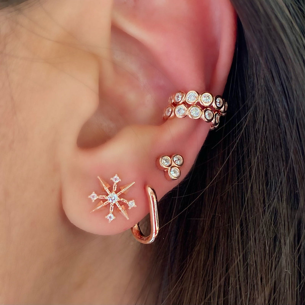 Cartilage Earrings - Paveset Hoops