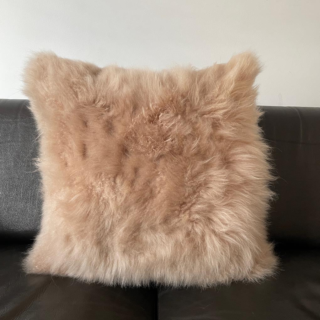 Cashmere Fur Cushion | Honey Gold Square 45cm
