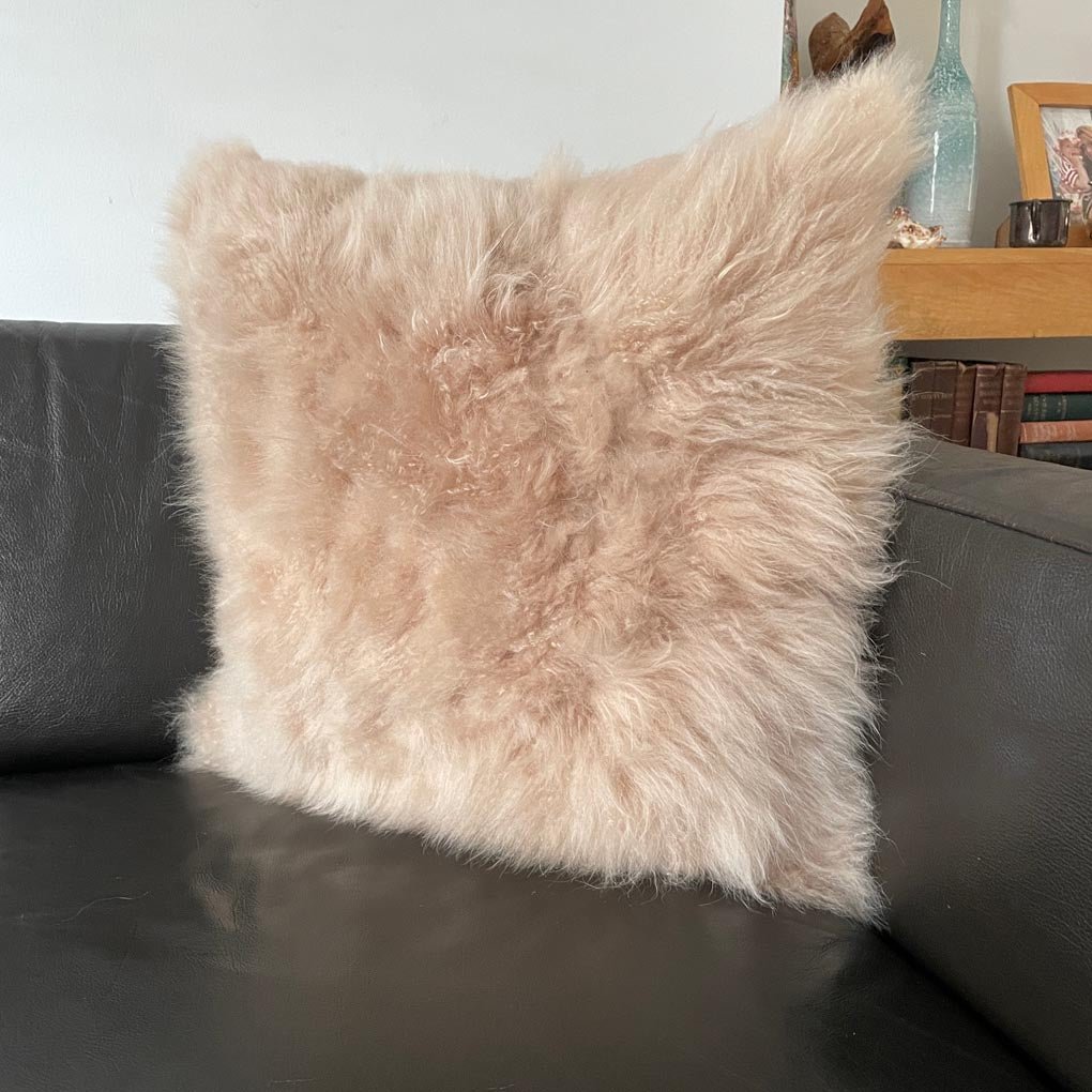 Cashmere Fur Cushion | Honey Gold Square 45cm