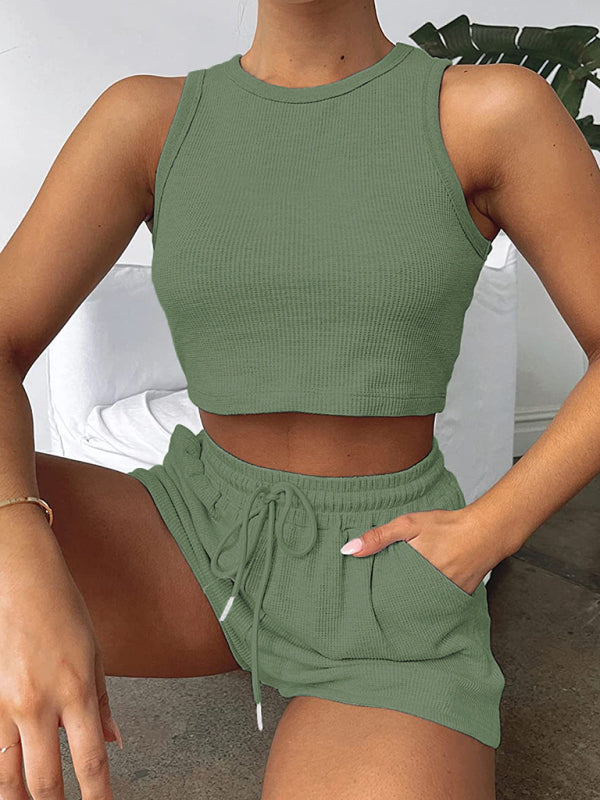 Casual Sleeveless Top & Shorts Loungewear Set