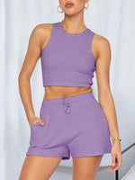 Casual Sleeveless Top & Shorts Loungewear Set