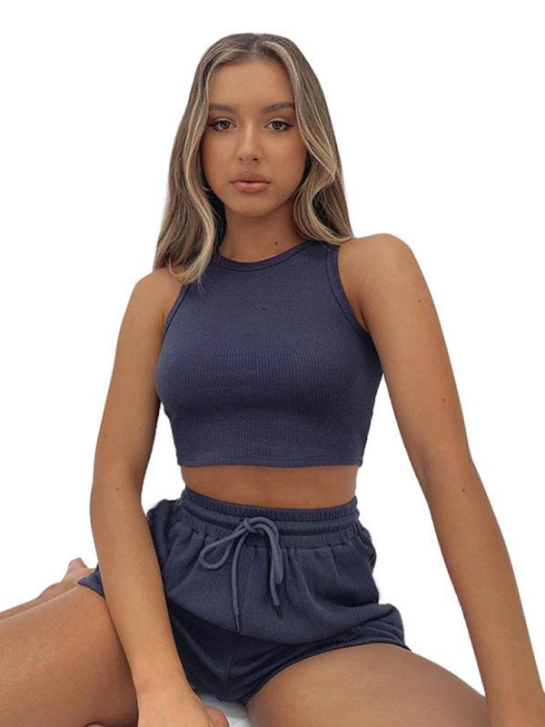 Casual Sleeveless Top & Shorts Loungewear Set