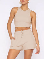 Casual Sleeveless Top & Shorts Loungewear Set