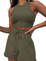 Casual Sleeveless Top & Shorts Loungewear Set