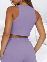 Casual Sleeveless Top & Shorts Loungewear Set