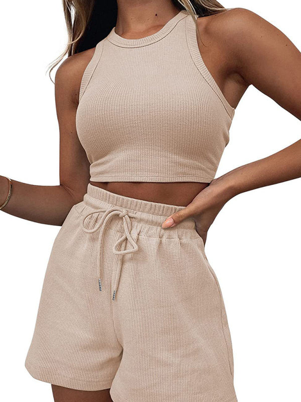 Casual Sleeveless Top & Shorts Loungewear Set