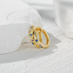 Celeste Purple, Blue & Clear Stone Star & Moon Earrings | Gold & Silver