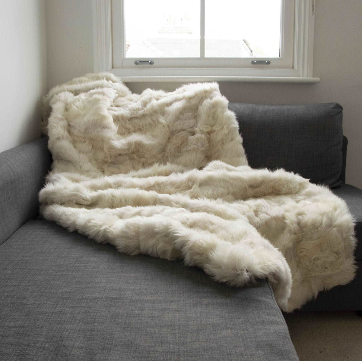 Champagne Tuscan Shearling Throw | Rug | Wildash London