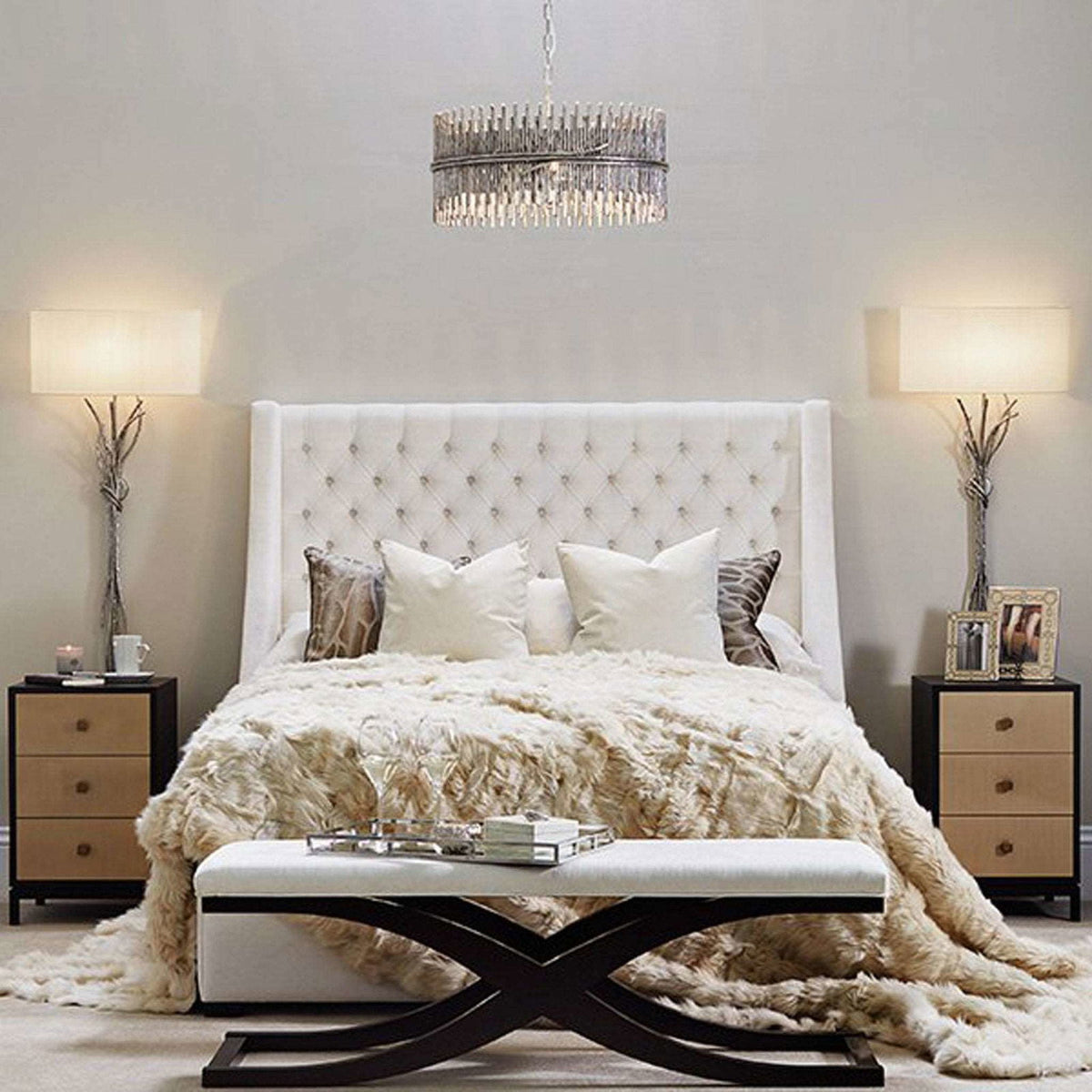 Champagne Tuscan Shearling Throw | Rug | Wildash London