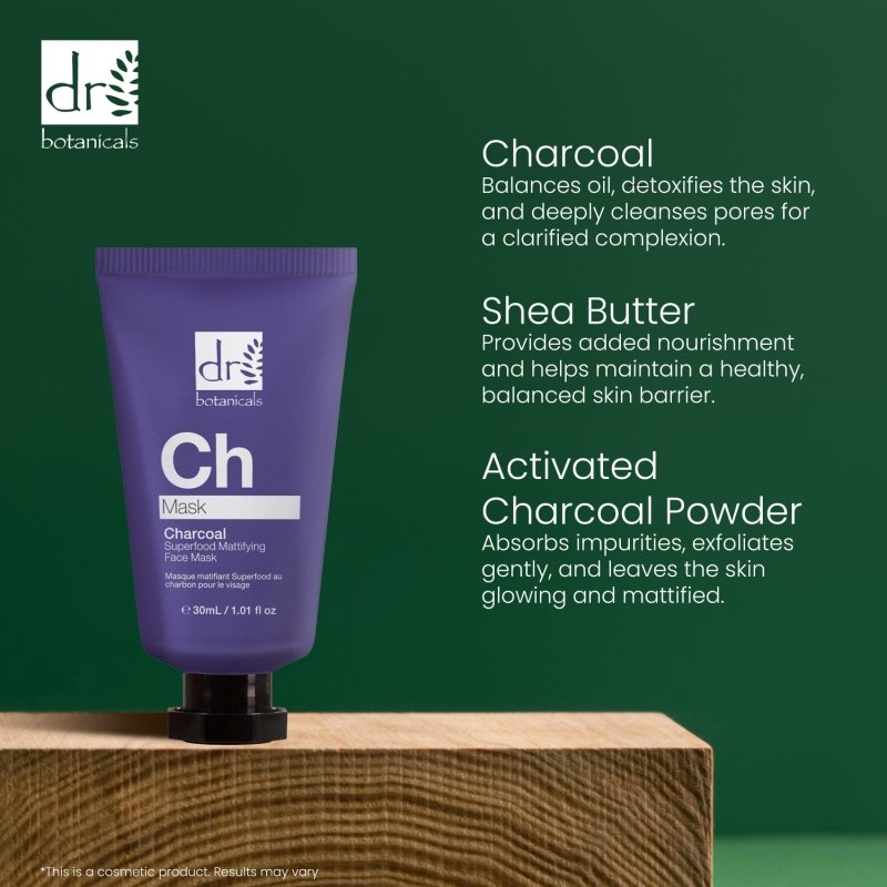Dr Botanicals Charcoal Superfood Mattifying Face Mask 30ml