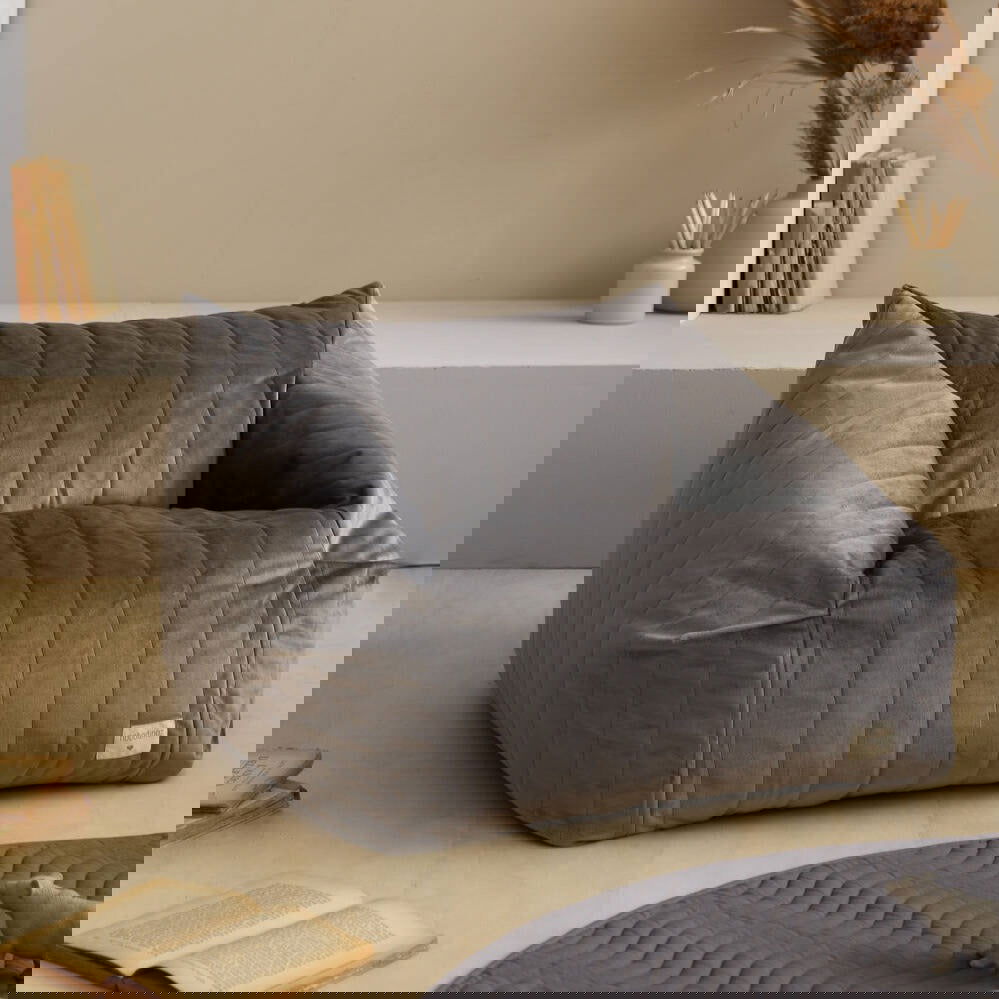 Chelsea Armchair Beanbag in Slate Grey Velvet by Nobodinoz