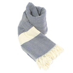 Chevron Organic Cotton Handloomed Throw - Navy