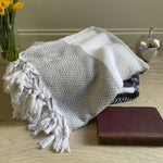 Chevron Organic Cotton Handloomed Throw - Pewter