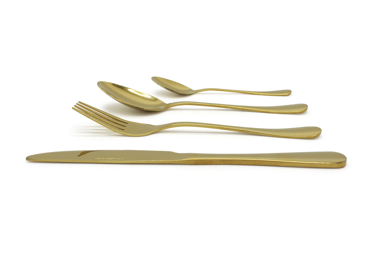 Cutlery Sets Stainless Steel Gold 16 24 32 piece Set Glim&Glam
