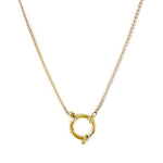 Claudine Luxe 18k Gold Plated Minimalist Gold Ring Necklace