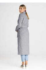 Figl Long Belted Straight Cut Coat