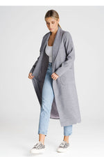 Figl Long Belted Straight Cut Coat
