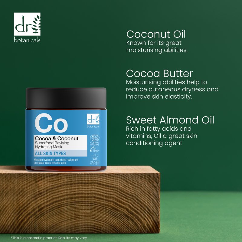 Dr Botanicals Cocoa & Coconut Superfood Reviving Hydrating Mask 60ml