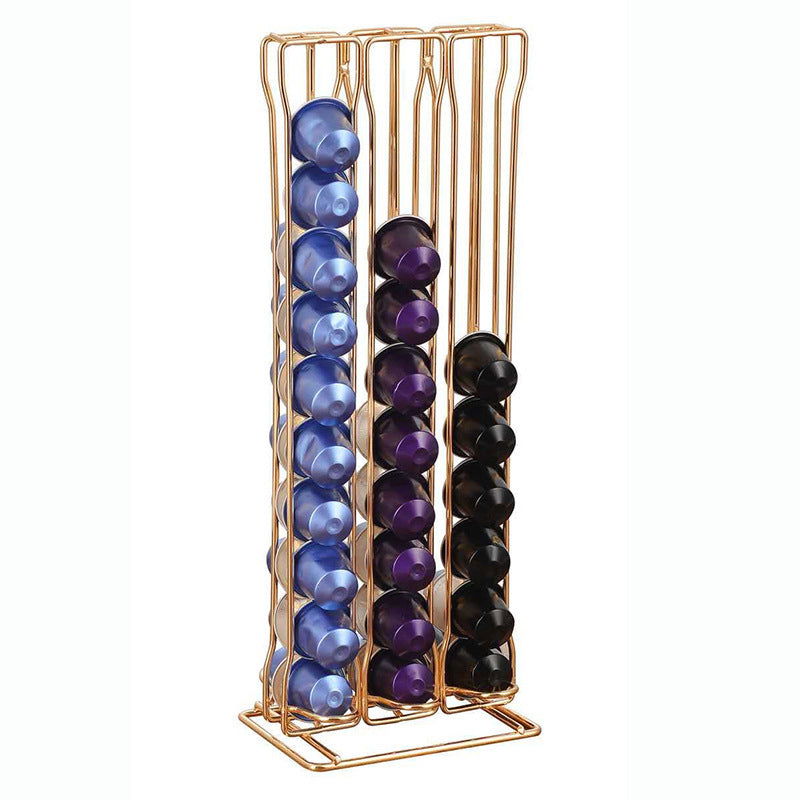 Coffee Capsule Iron Wire Rack - Silver or Gold Gold