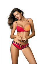 Colourful Hip Cut Out Two Piece Bikini Set | Marko