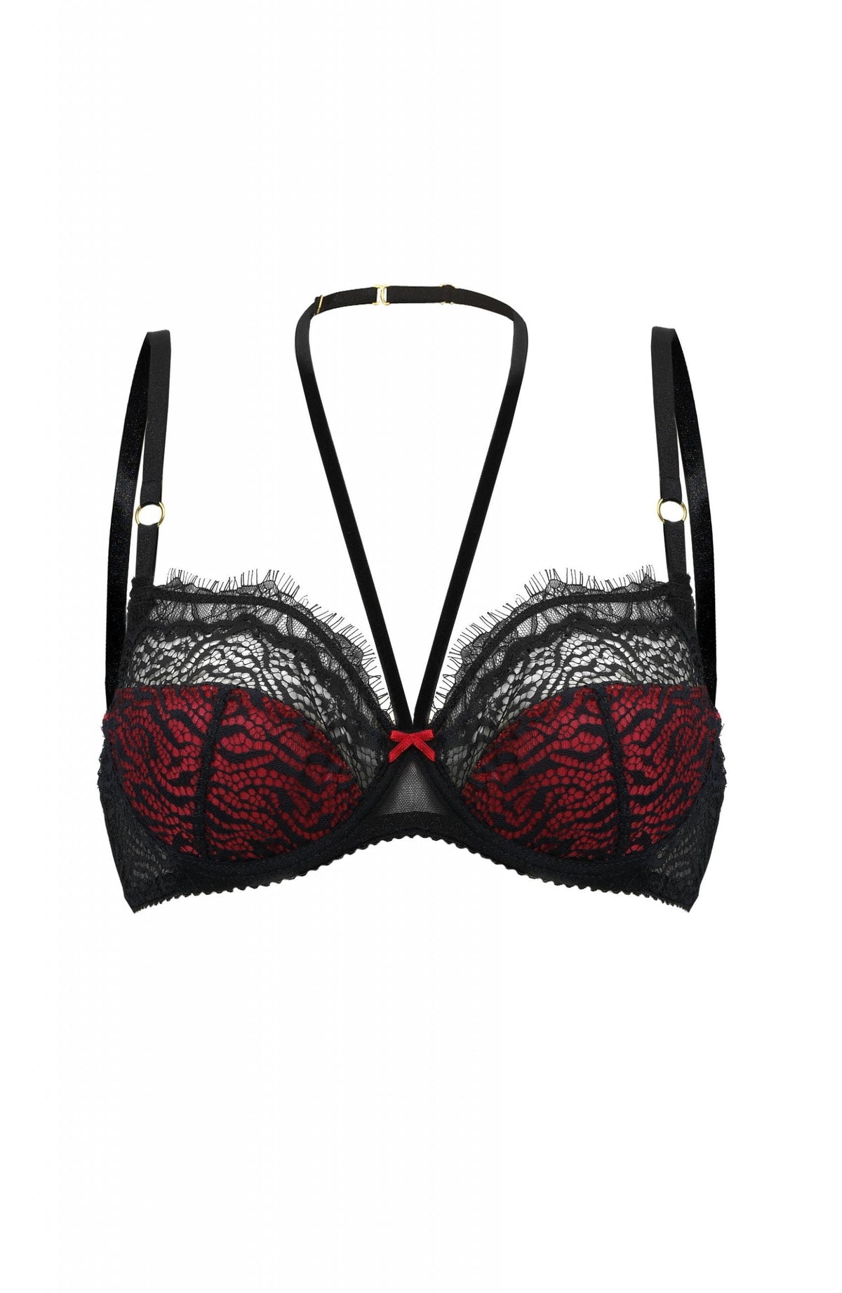 Confidante Devil Lace Bra Red and Black