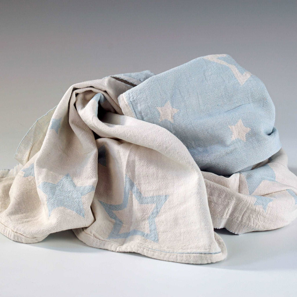 Constellations Jacquard Baby Blanket / Throw 100% Cotton | Sky Blue | 100cm x 160cm