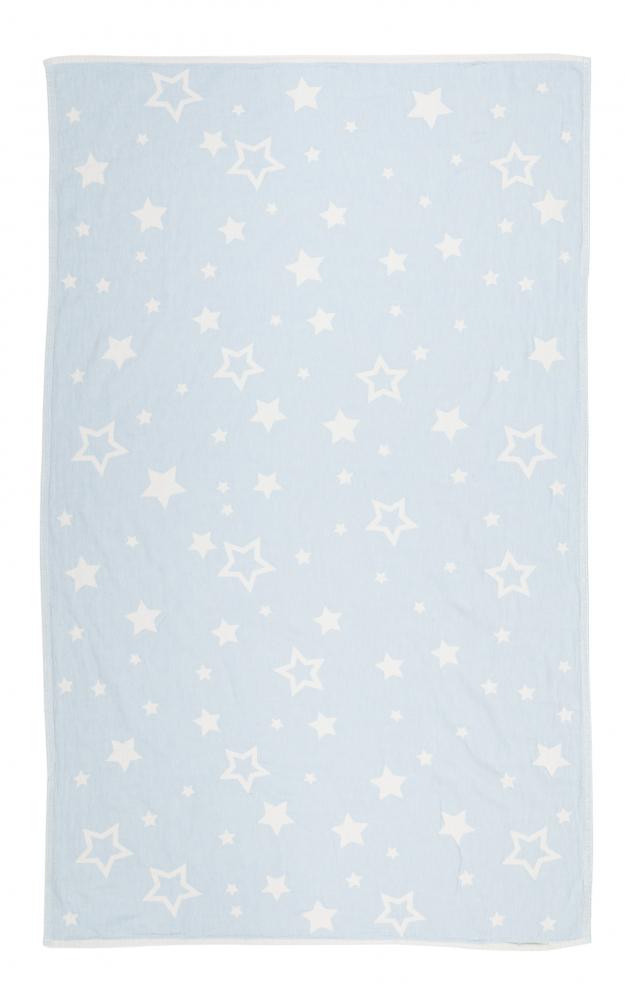 Constellations Jacquard Baby Blanket / Throw 100% Cotton | Sky Blue | 100cm x 160cm