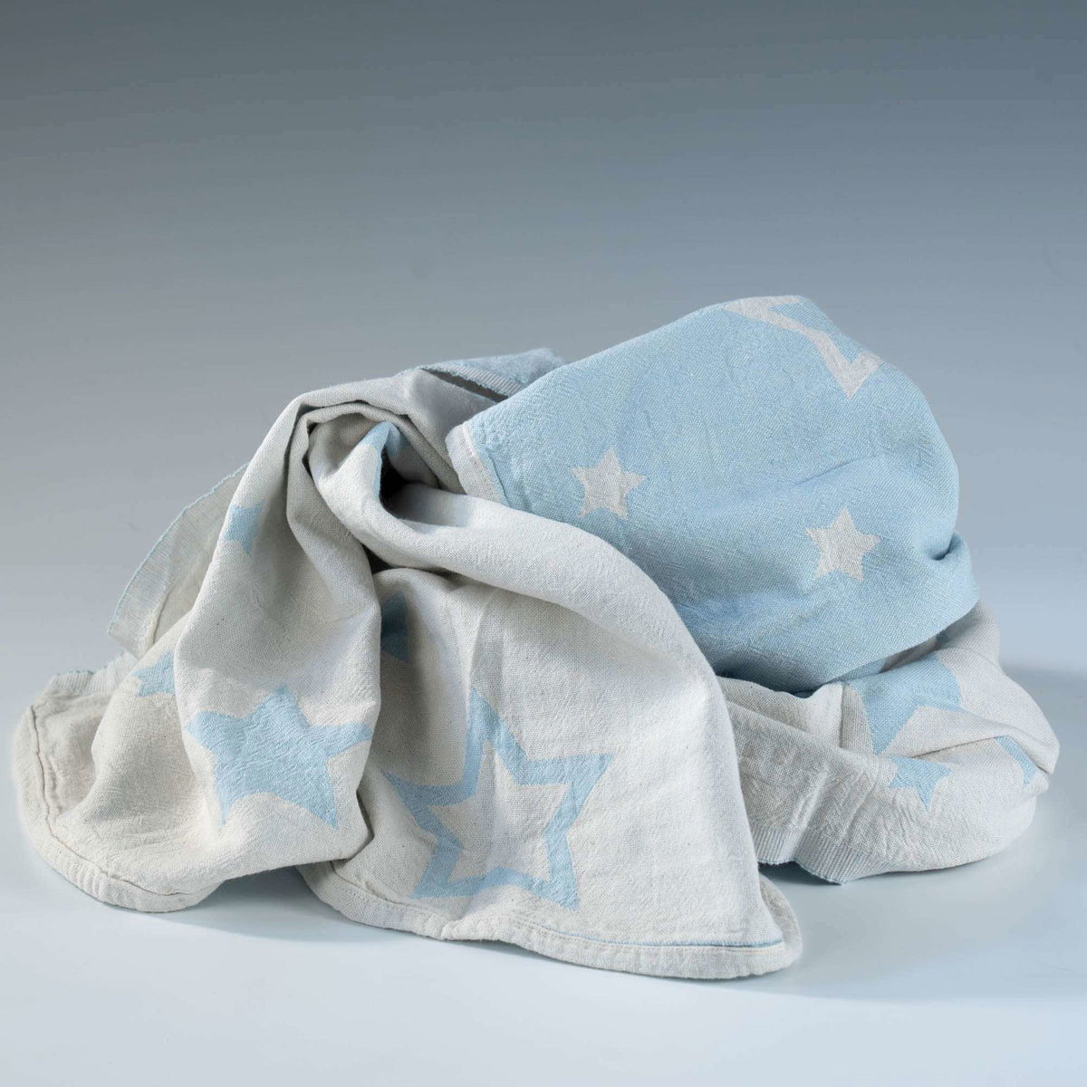 Constellations Jacquard Baby Blanket / Throw 100% Cotton | Sky Blue | 100cm x 160cm