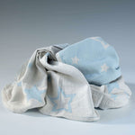 Constellations Jacquard Baby Blanket / Throw 100% Cotton | Sky Blue | 100cm x 160cm